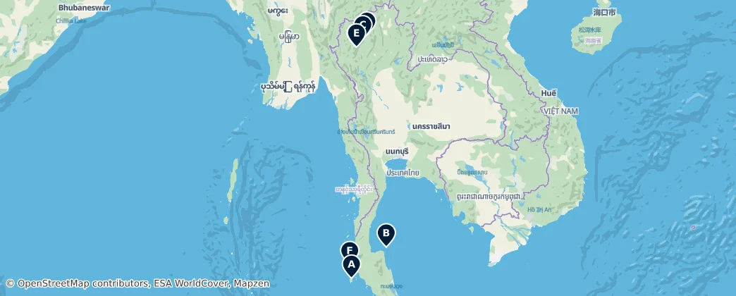 Map of Tayland