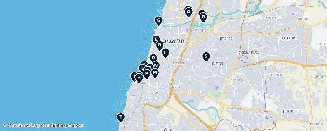 Map of Tel Aviv Bölgesi