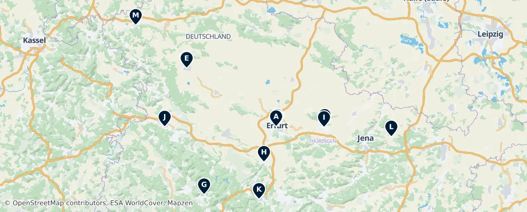 Map of Türingiya
