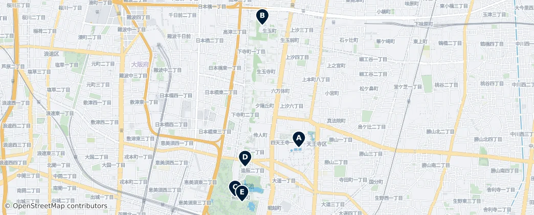 Map of Tennoji Ward