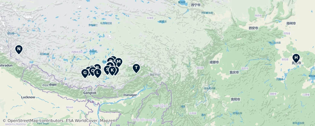 Map of Tibet Özerk Bölgesi