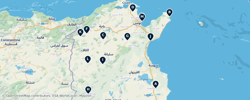 Map of Tunus
