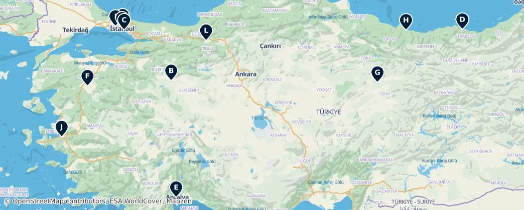 Map of Türkiye
