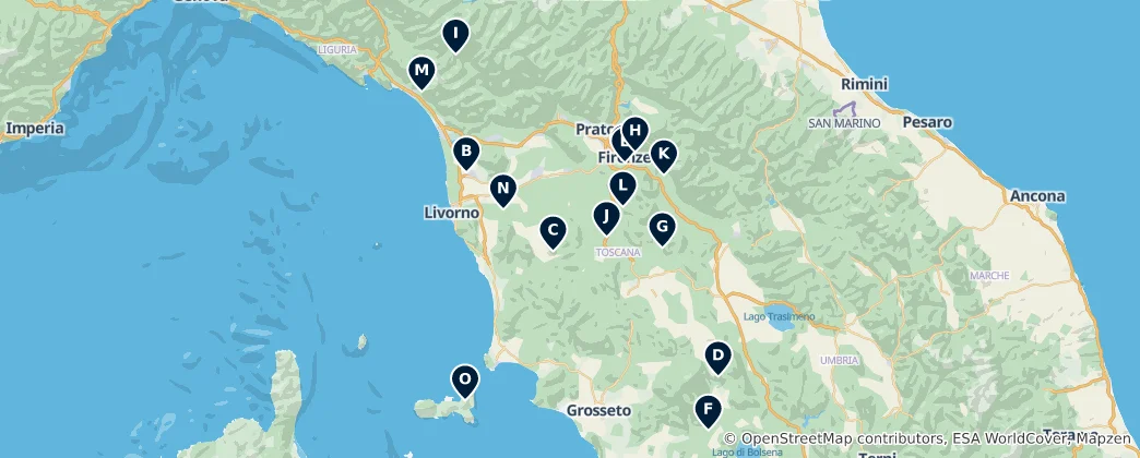 Map of Toskana