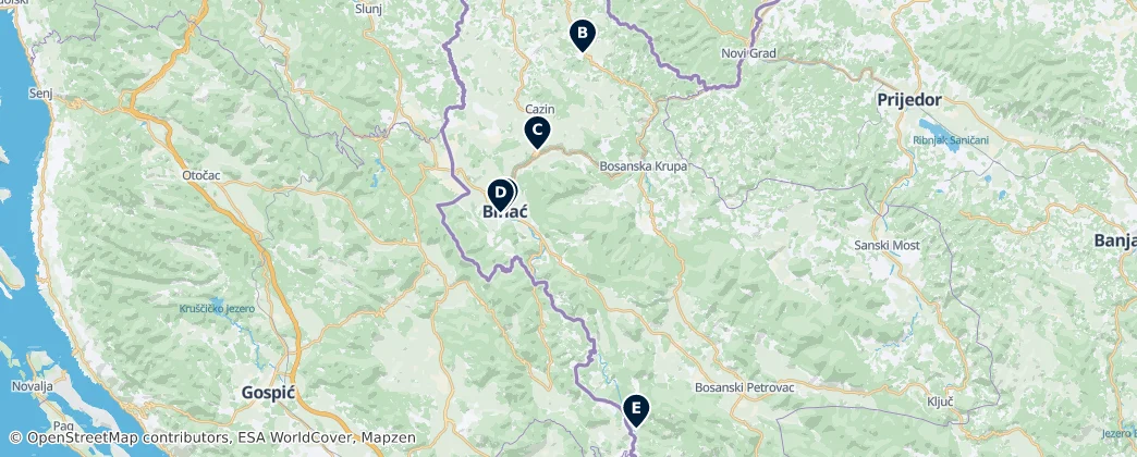 Map of Una-Sana Kantonu