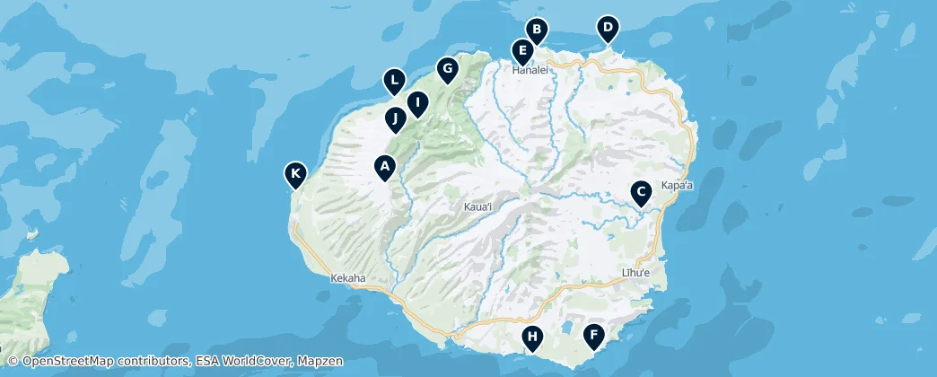 Map of United States of America (Kaua'i, Ni'ihau, Ka'ula)