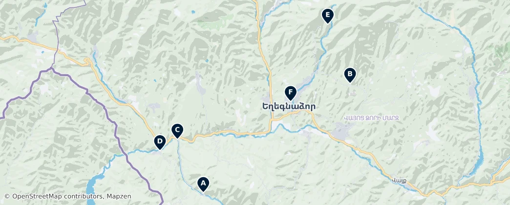 Map of Vayots Dzor