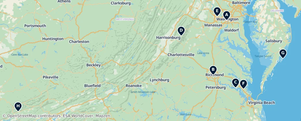 Map of Virginia