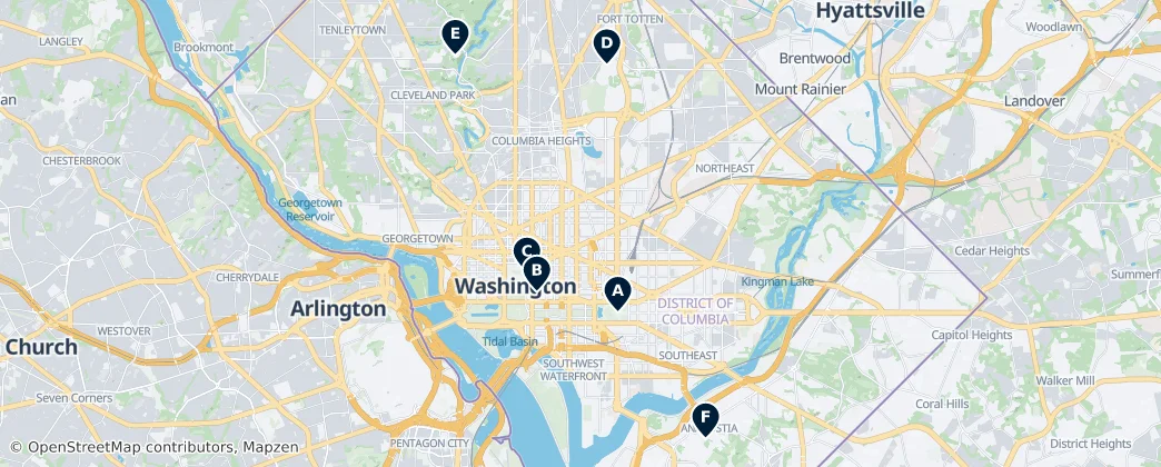 Map of Washington, DC