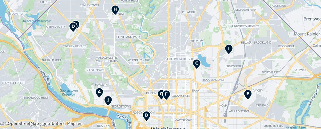 Map of Washington, DC