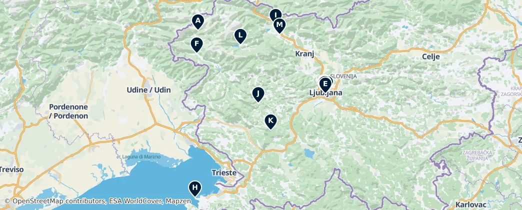 Map of Western Slovenia