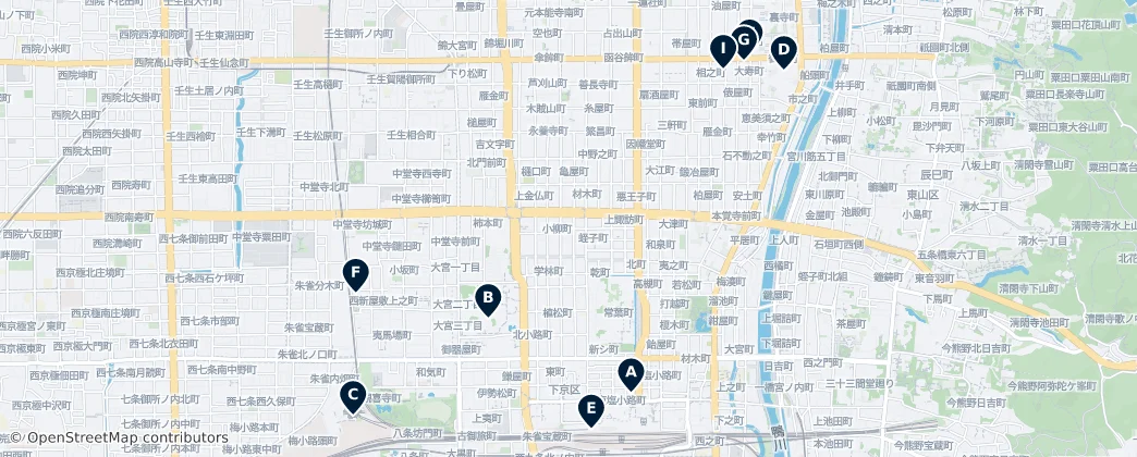 Map of Shimogyō