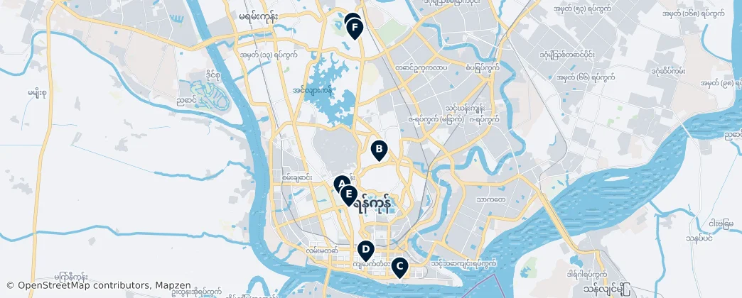 Map of Yangon Bölgesi