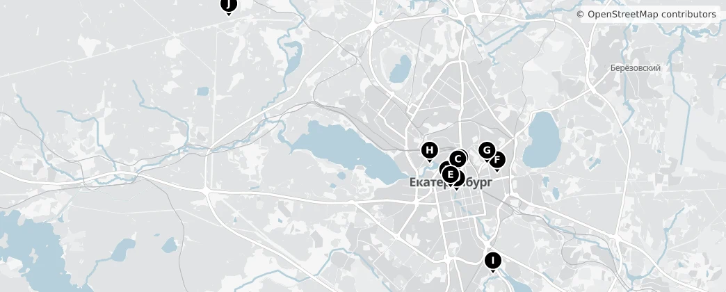 Map of Yekaterinburg