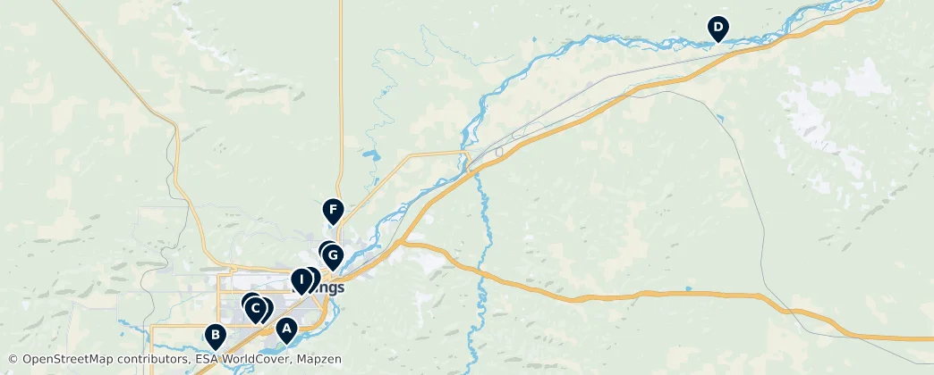 Map of Yellowstone County