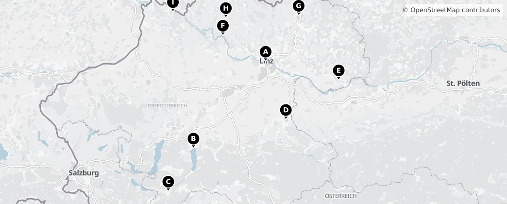 Map of Yukarı Avusturya