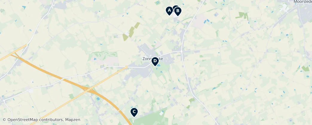 Map of Zonnebeke