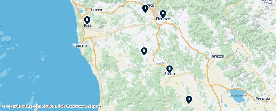 Map of Tuscany