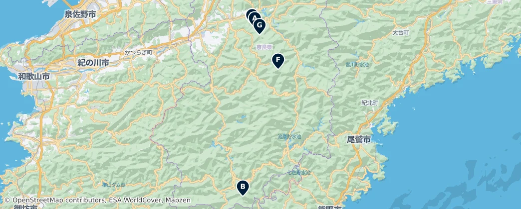 Map of Yoshino County