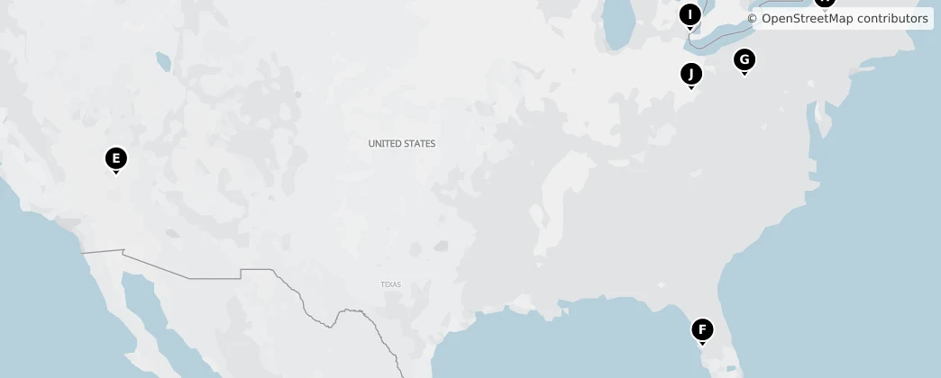 Map of United States of America