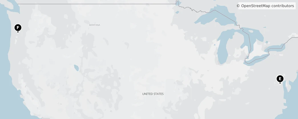 Map of United States of America