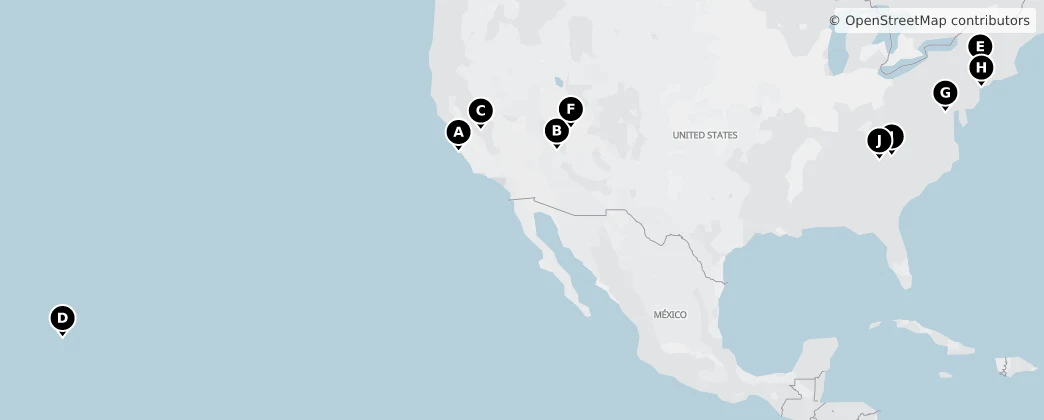 Map of United States of America