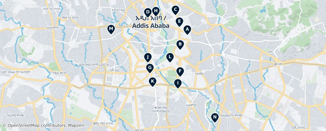 Map of Addis Ababa