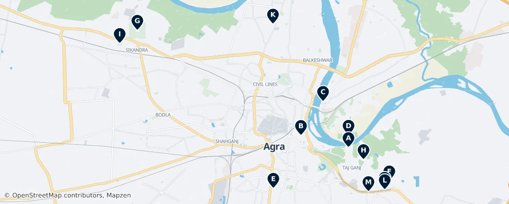 Map of Agra