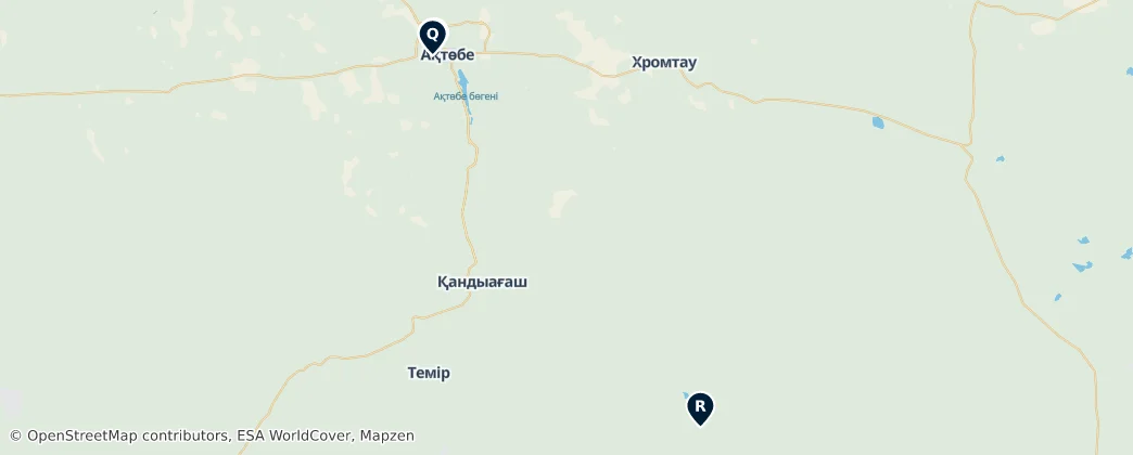 Map of Aqtöbe Province