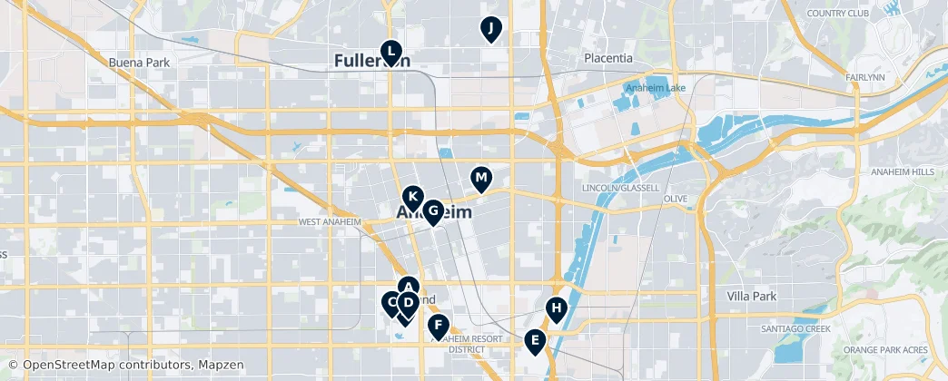 Map of Anaheim