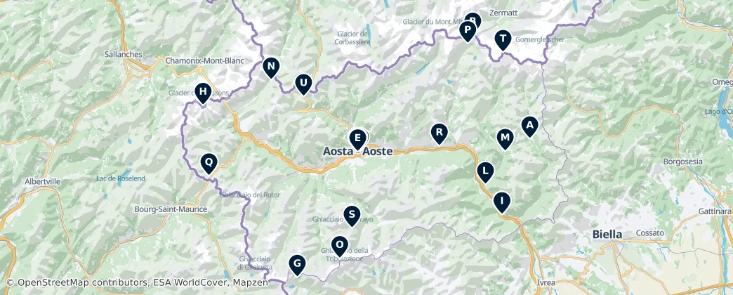 Map of Aosta Valley