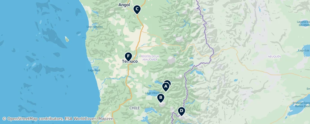 Map of Araucanía Region