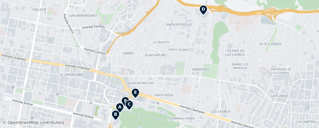 Map of Área económica de la cultura y las artes de Quebrada Honda