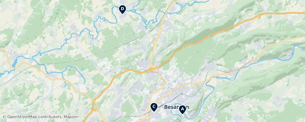 Map of Arrondissement of Besançon