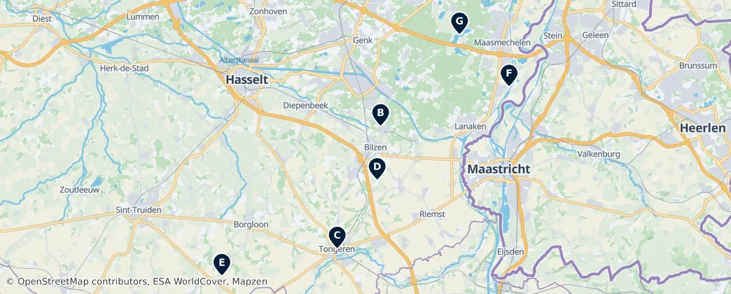 Map of Arrondissement of Tongeren
