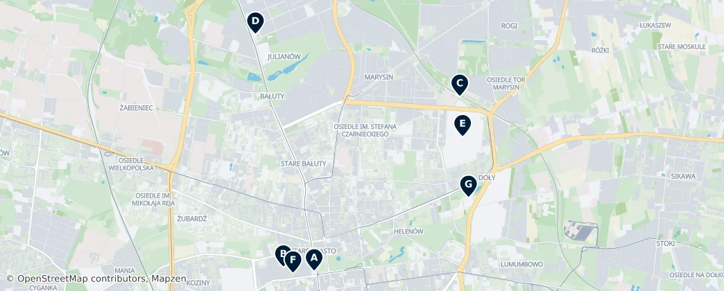 Map of Bałuty