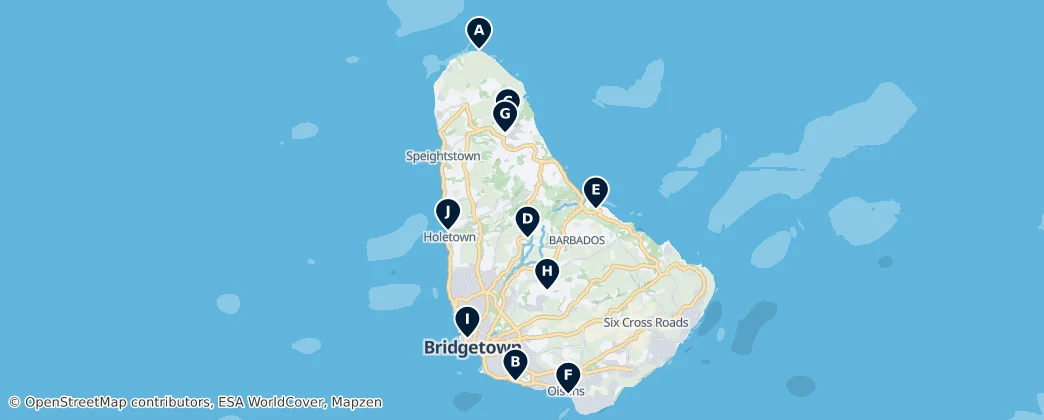 Map of Barbados