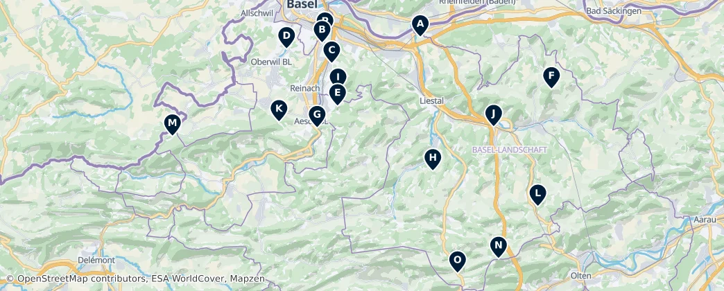 Map of Basel-Landschaft