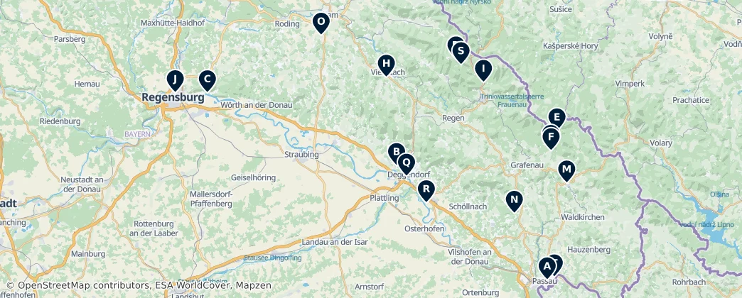 Map of Bavarian Forest