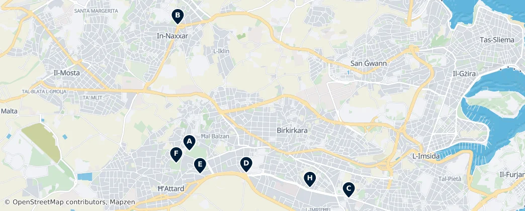Map of Birkirkara