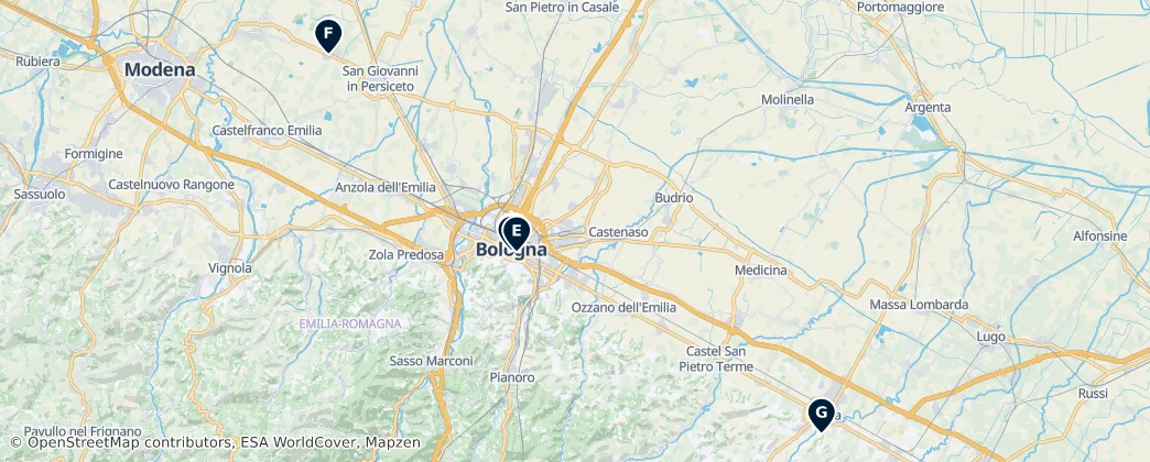 Map of Metropolitan City of Bologna