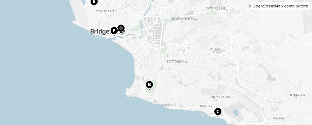 Map of Bridgetown