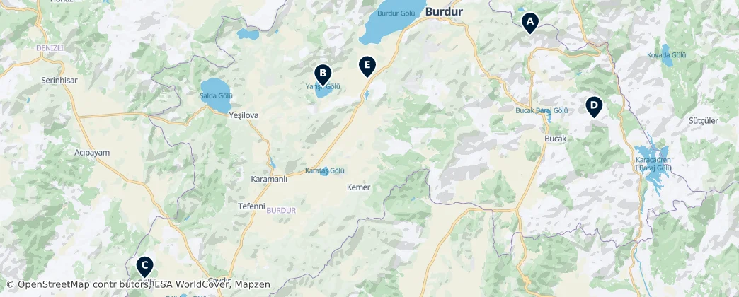 Map of Burdur