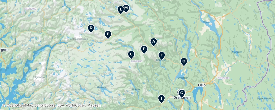 Map of Buskerud