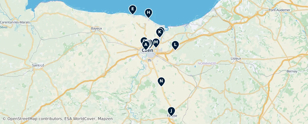 Map of Arrondissement of Caen