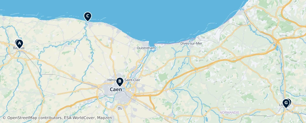 Map of Calvados