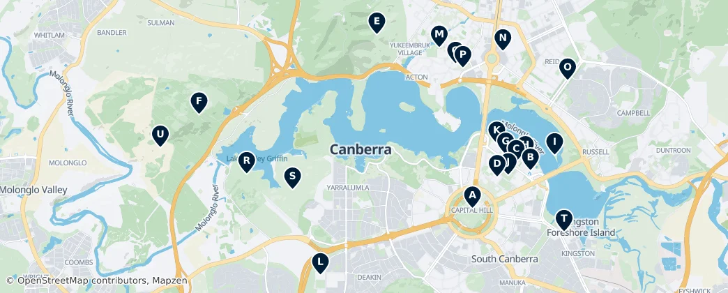 Map of Canberra