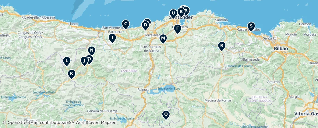 Map of Cantabria