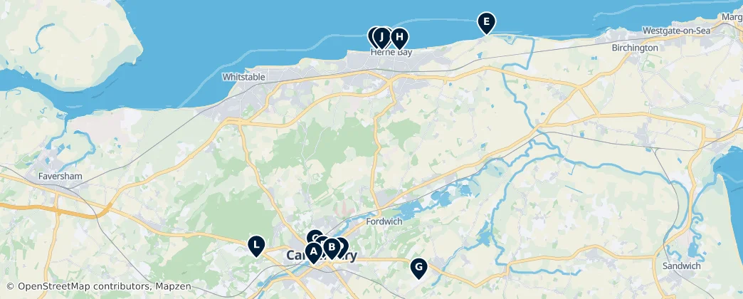 Map of Canterbury