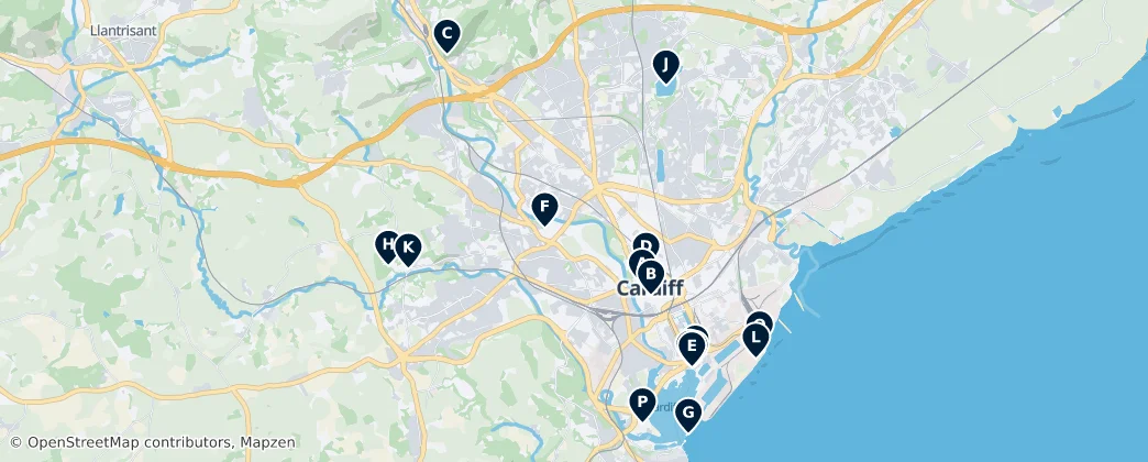 Map of Cardiff